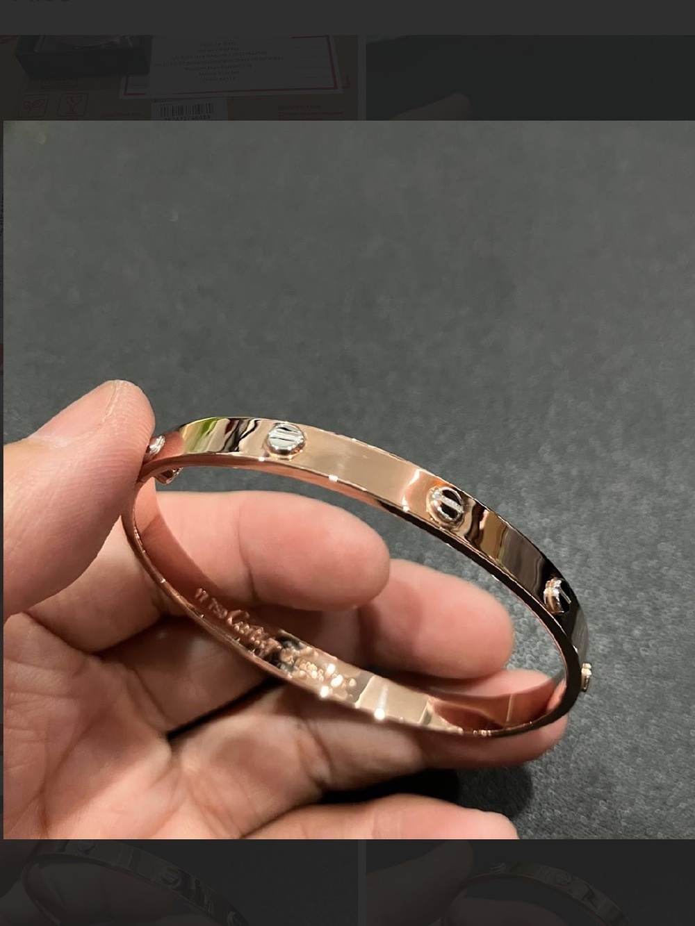18K ROSEGOLD  SCREW BANGLE 17cm